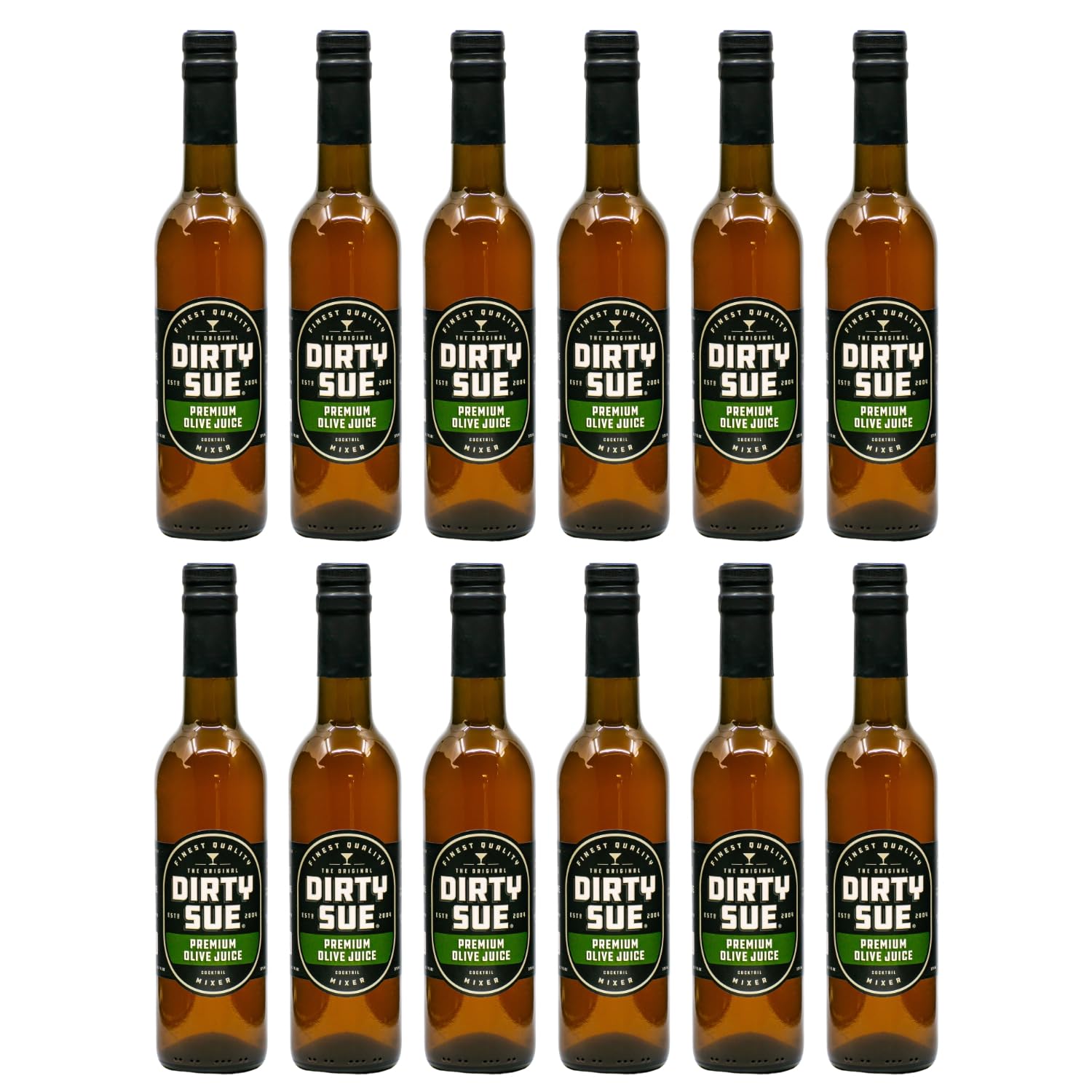 Dirty Sue Premium Olive Juice - 12.69 oz Glass Bottles, Pack of 12