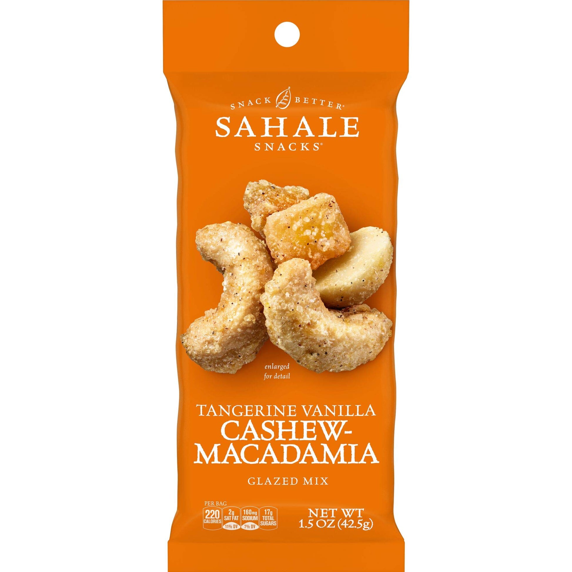 Sahale Snacks Tangerine Vanilla Cashew Macadamia Glazed Mix, 1.5 Ounces (Pack Of 9)