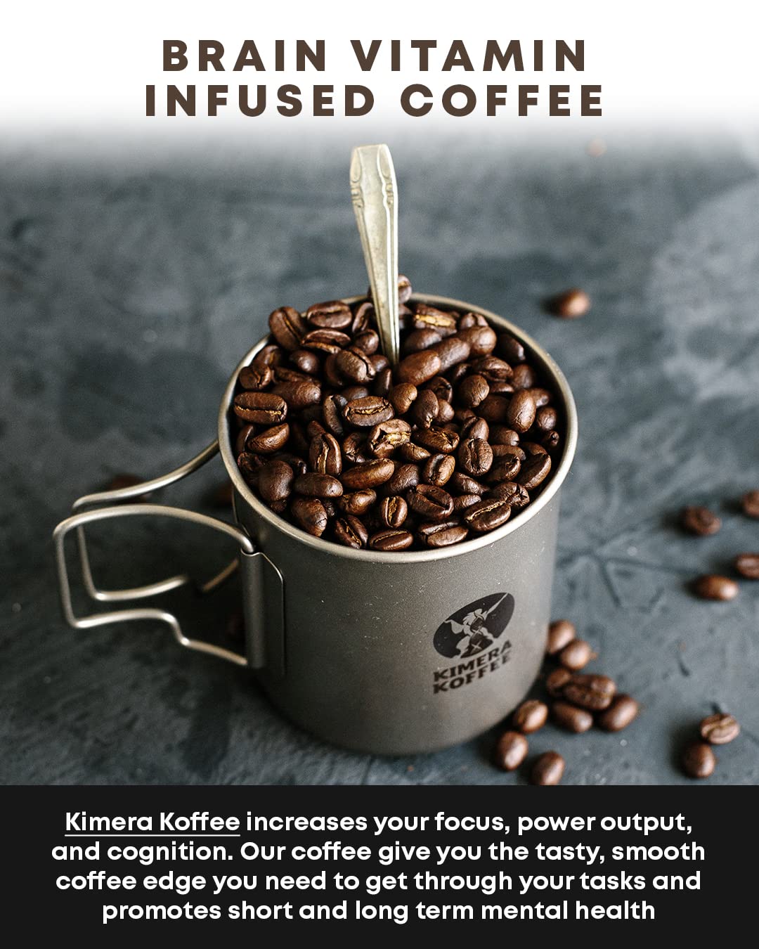 Kimera Koffee - Organic Light Roast Ground Coffee  Focus Blend  Infused With Brain Vitamins  L-Theanine  Amplifies Alpha Brain W