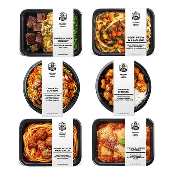 Grumpy Butcher Chef-Crafted Gourmet Meals Sampler: Comfort Classics  6-pack (10 - 15 oz each) - enhanced Prepared Meals & Entrees