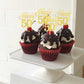 YCTHUNFISH 24 Pack Cupcake Toppers Glitter Number 50 Gold 50th Birthday Wedding Anniversary Party Supplies Small