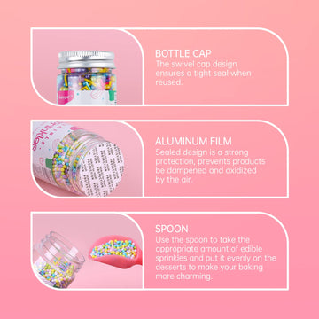 Sprinkles For Cookie Decorating, Sujoygar, Food Grade, 50G/Bottle, Edible Sprinkles, Cake Decoration, Cupcake Toppers, Sprinkles