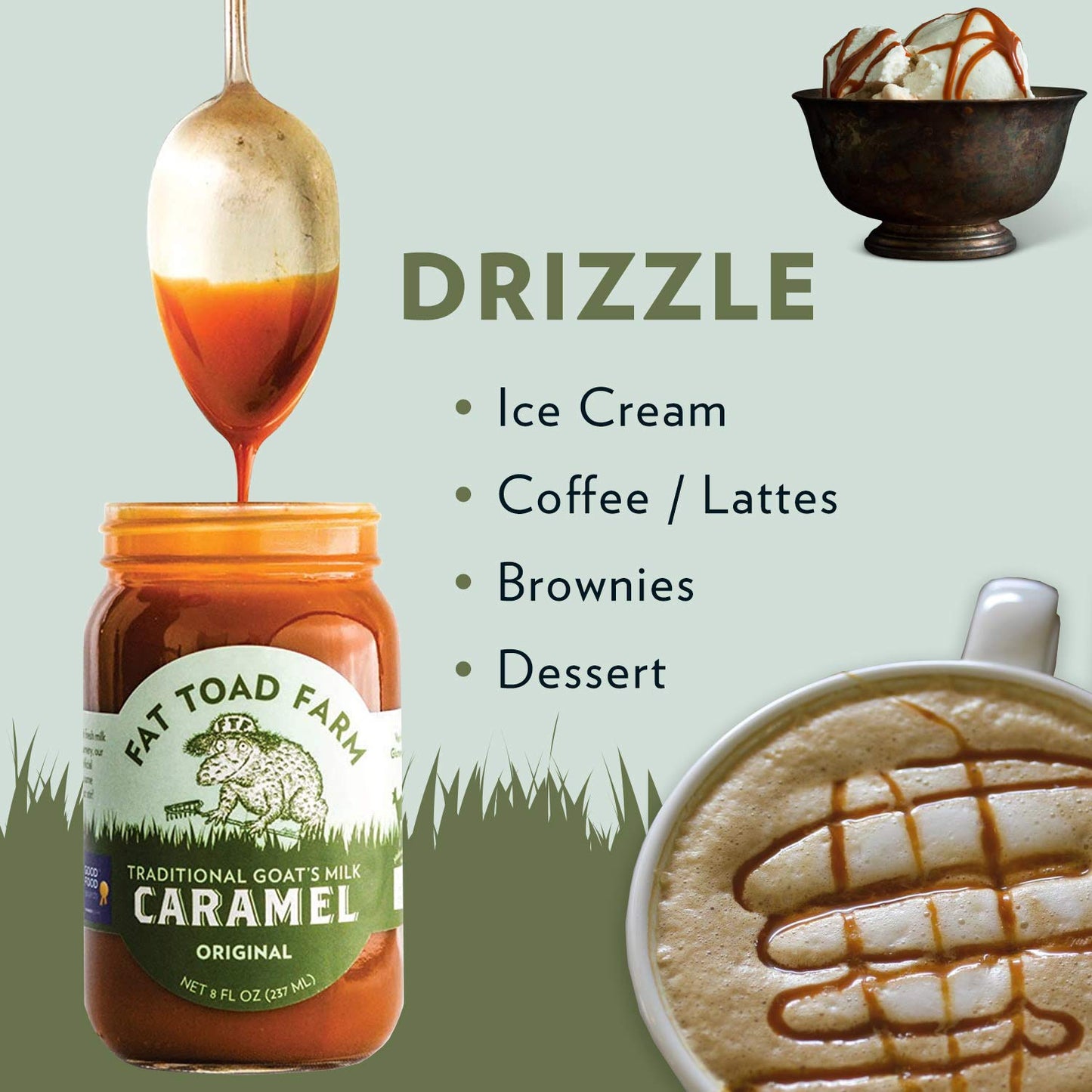 Fat Toad Farm Traditional Goats Milk Caramel Sauce/Cajeta, Original, Gluten Free, 8 fl oz