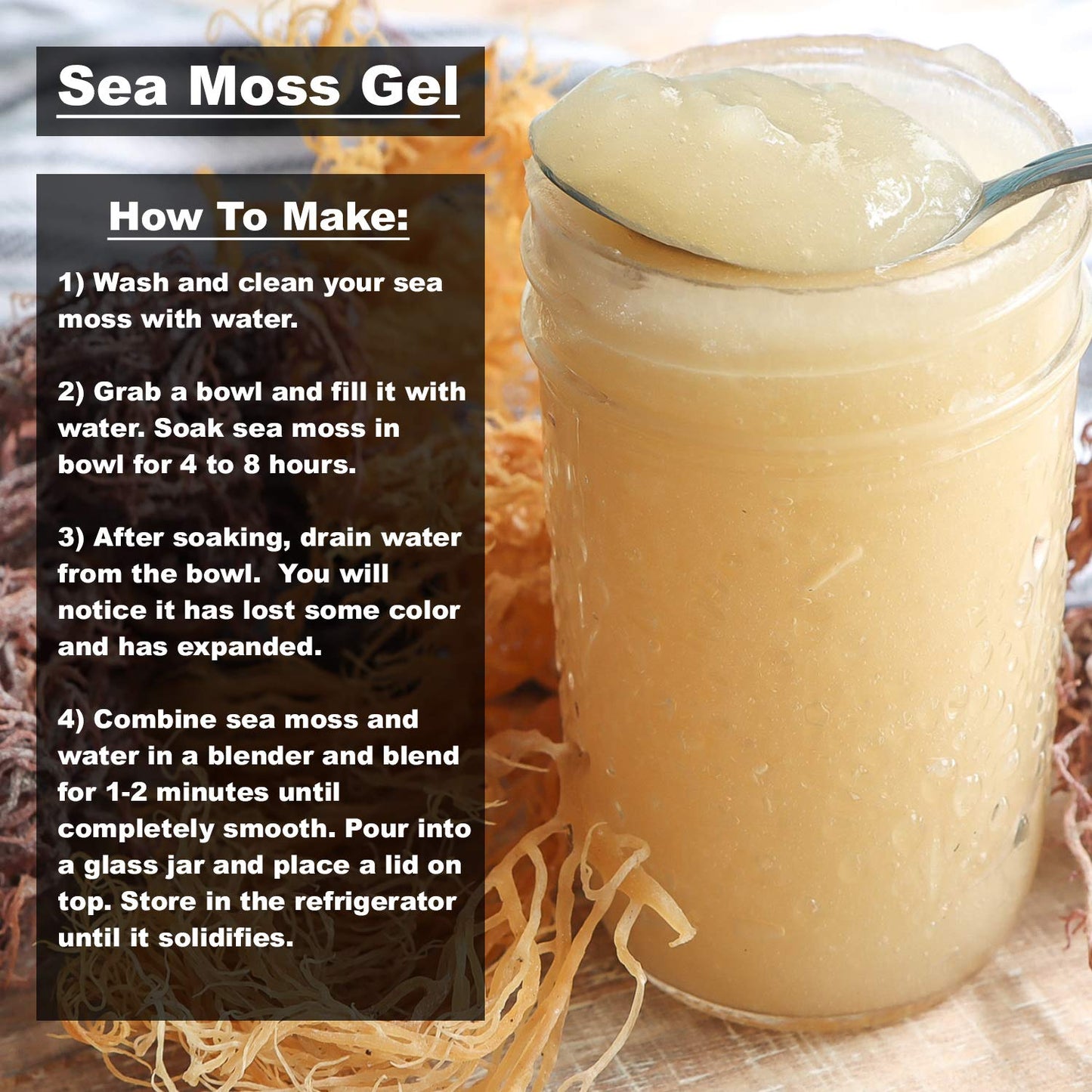 1 Lb Wild Crafted Raw Sea Moss - Perfect For Gel & Smoothies, Clean Ocean Harvest, Hand Picked & Sun Dried - Bulk Irish Moss Superfood