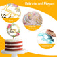 6 Pieces Happy Birthday Cake Toppers Gold Flower Acrylic Cake Toppers Acrylic Cupcake Topper For Various Birthday Party Annivers