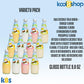 Kuii Variety Pack Coconut Milk Drink 9.8 fl oz Glass Bottle 12 Pack + 15 Sugarcane Disposable Straws by Kool8shop Infinite Deals