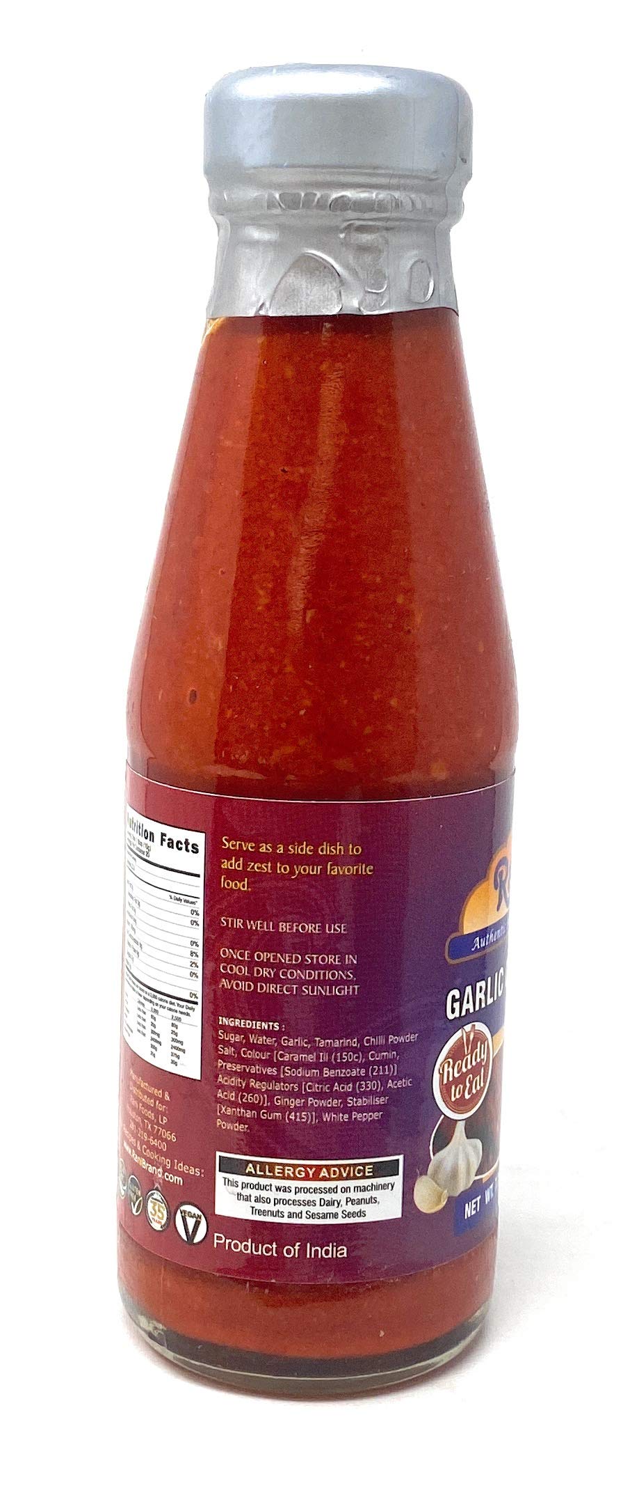 Rani Garlic Chutney 7Oz (200G) Glass Jar, Vegan, Perfect For Dipping, Savory Dishes & French Fries! ~ Gluten Free | Non-Gmo | No