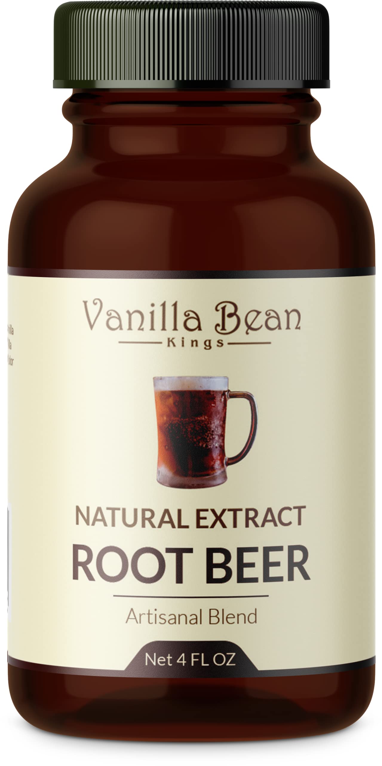 Vanilla Bean Kings Root Beer Extract - 4 OZ - Premium Natural Flavor for Baking & Cooking