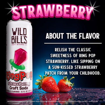 Wild Bills Craft Soda Variety Pack - Watermelon, Strawberry, Berry Blast, Blue Raspberry - 12 Oz Cans - 12 Pack - Vegan, Gluten Free
