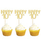 Gyufise 24Pcs Cupcake Toppers Glitter Number 70 Decorations for 70th Birthday, Small, Gold 70, Paper