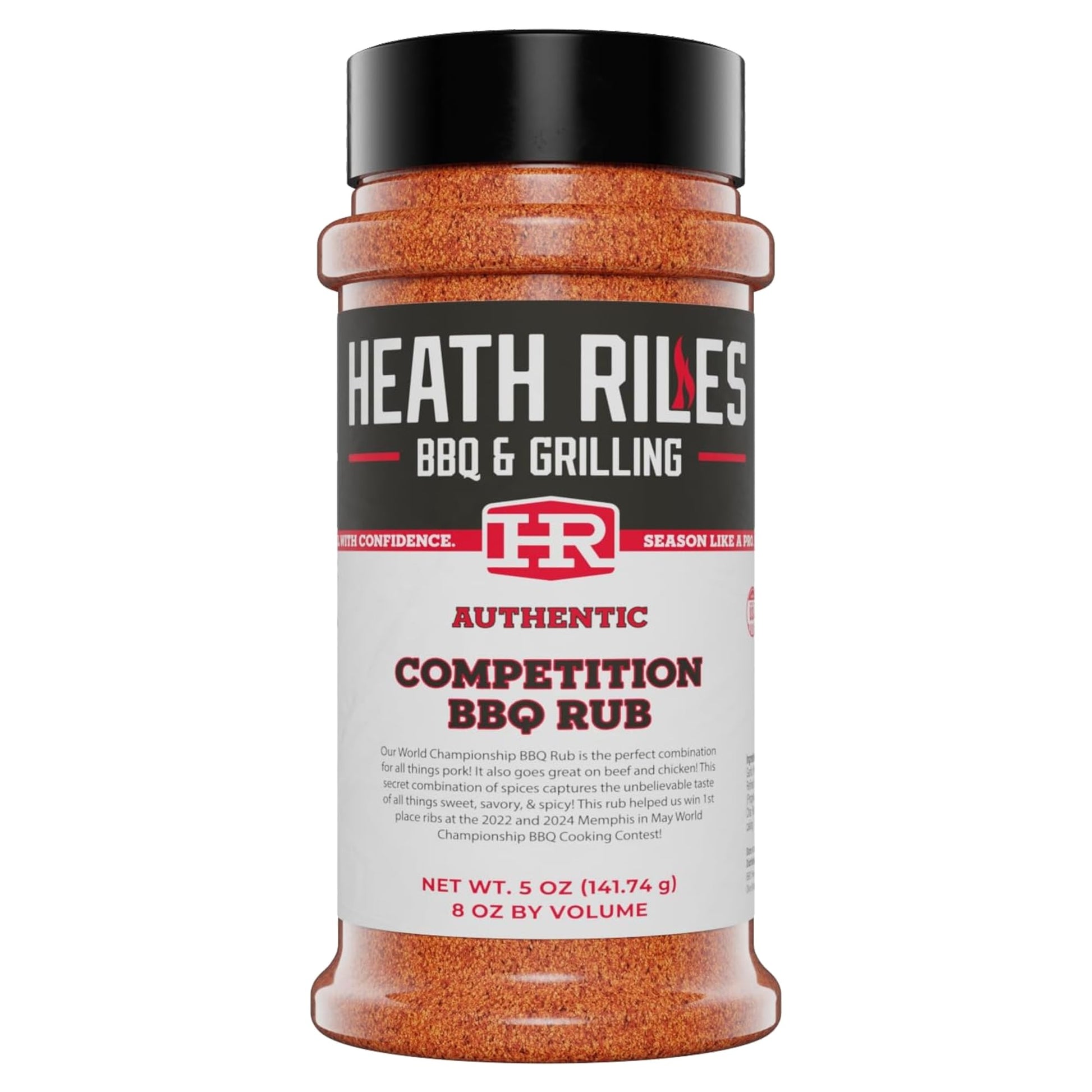 Heath Riles Bbq Rub - Competition Seasoning  Champion Pitmaster Recipe  Legendary Bbq Rubs For Aromatic Use & Grilling  80+ Bbq Championships  8 Oz.