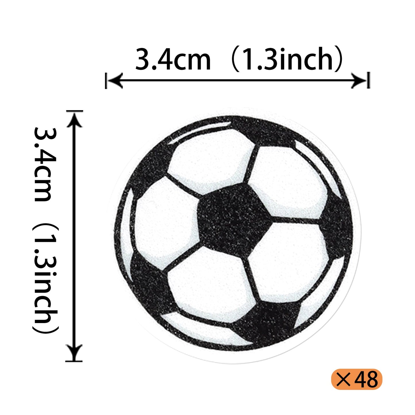 Rssta i 48 Pack Edible Football Cupcake Toppers, Soccer Theme, 1.3 inches, Paper