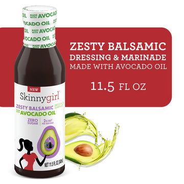 Skinnygirl Sugar Free Gluten Free Avocado Oil Salad Dressing, Zesty Balsamic, 11.5 Ounce