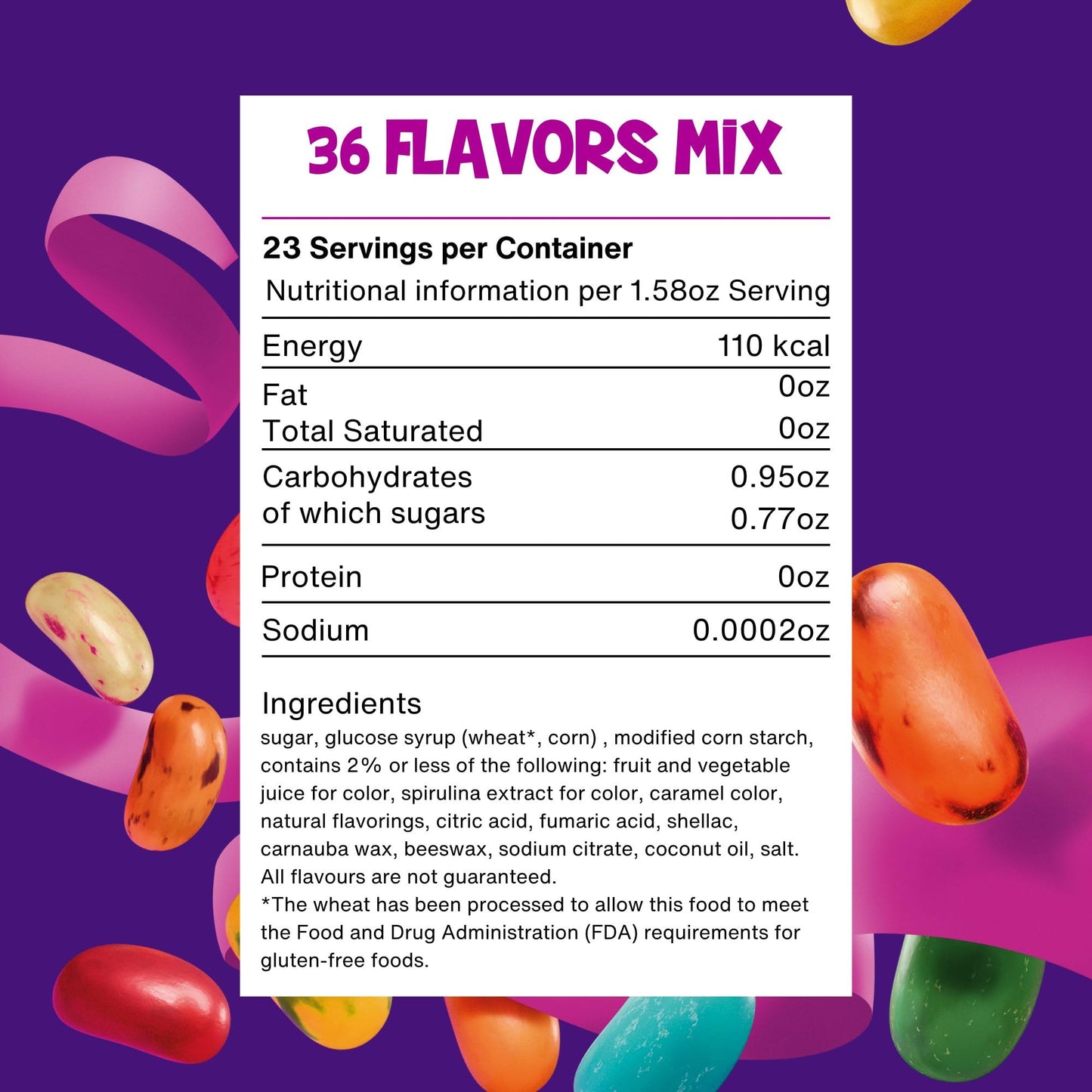 The Jelly Bean Planet, Gourmet Jelly Beans Gift 25 Oz Jar - 36 Huge Natural Fruit Flavors, Seasonal, Birthday, Easter Candy, Pla