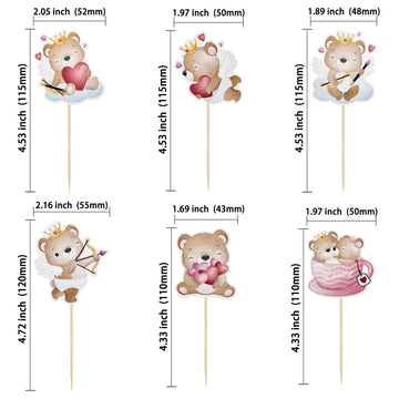 36Pcs Happy Valentine'S Day Cupcake Toppers Sweet Love Valentine Cupcake Picks For Valentine'S Day Theme Birthday Party Cake Dec