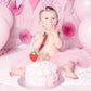 PEUTIER Wooden Strawberry Cake Topper - Pink - 6.3 x 7.5 inches - Model 13113 - Perfect for First Birthday and Baby Shower Parties