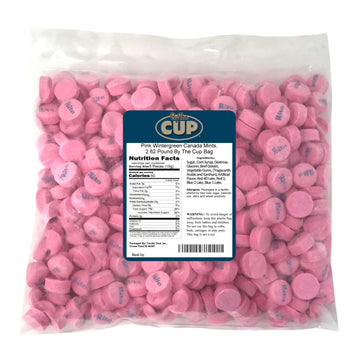 By The Cup Pink Wintergreen Canada Mints, 2.62 Lb Bulk Bag