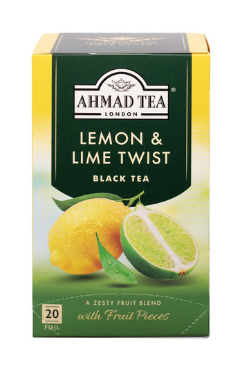 Ahmad Tea Black Tea Teabags, Lemon & Lime Twist, 20 Count, Caffeinated, Sugar-Free, Model 697