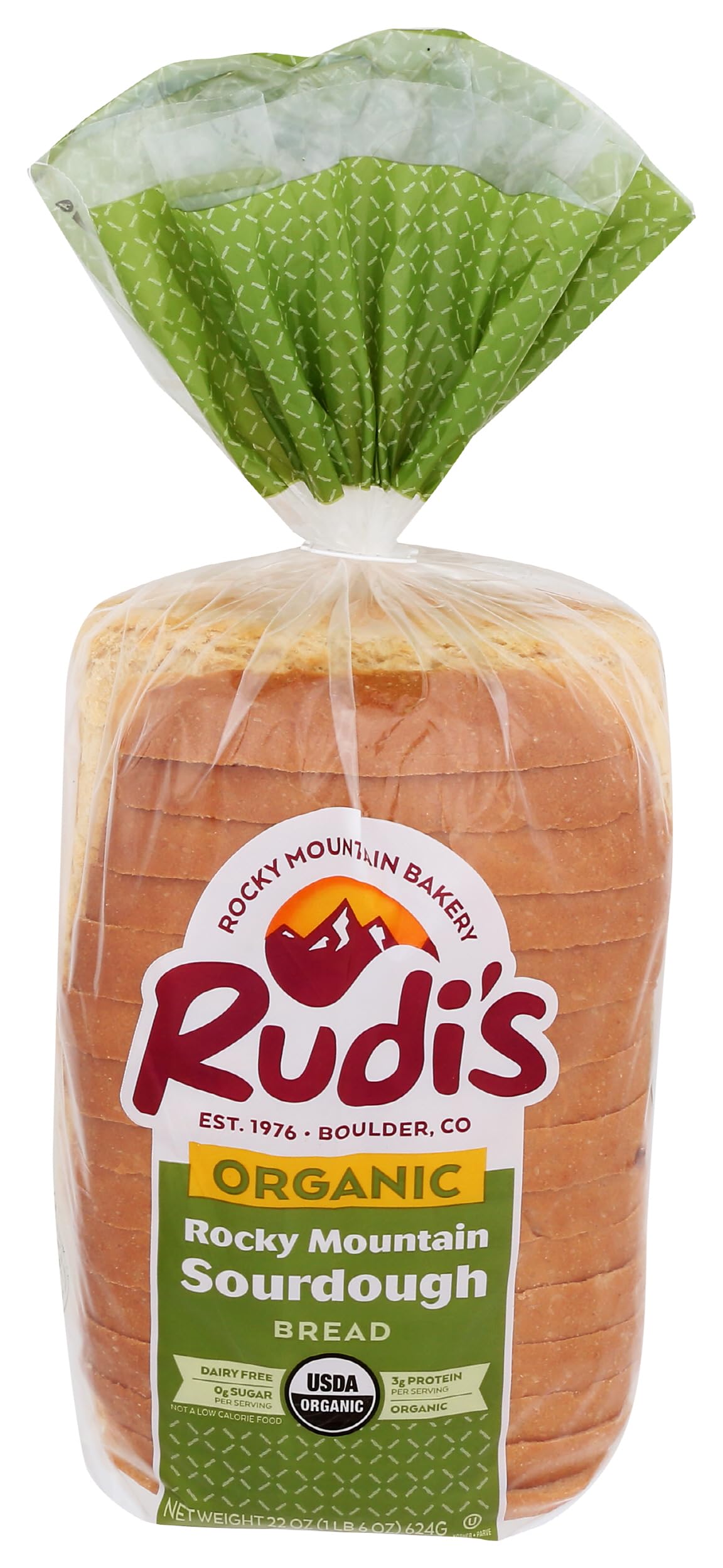 Rudis Organic Bakery Rocky Mountain Sourdough Bread, 22 oz (Frozen)