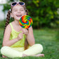 The Dreidel Company Mega Rainbow Swirl Lollipop - 5 Inch, Individually Wrapped, 3-Pack