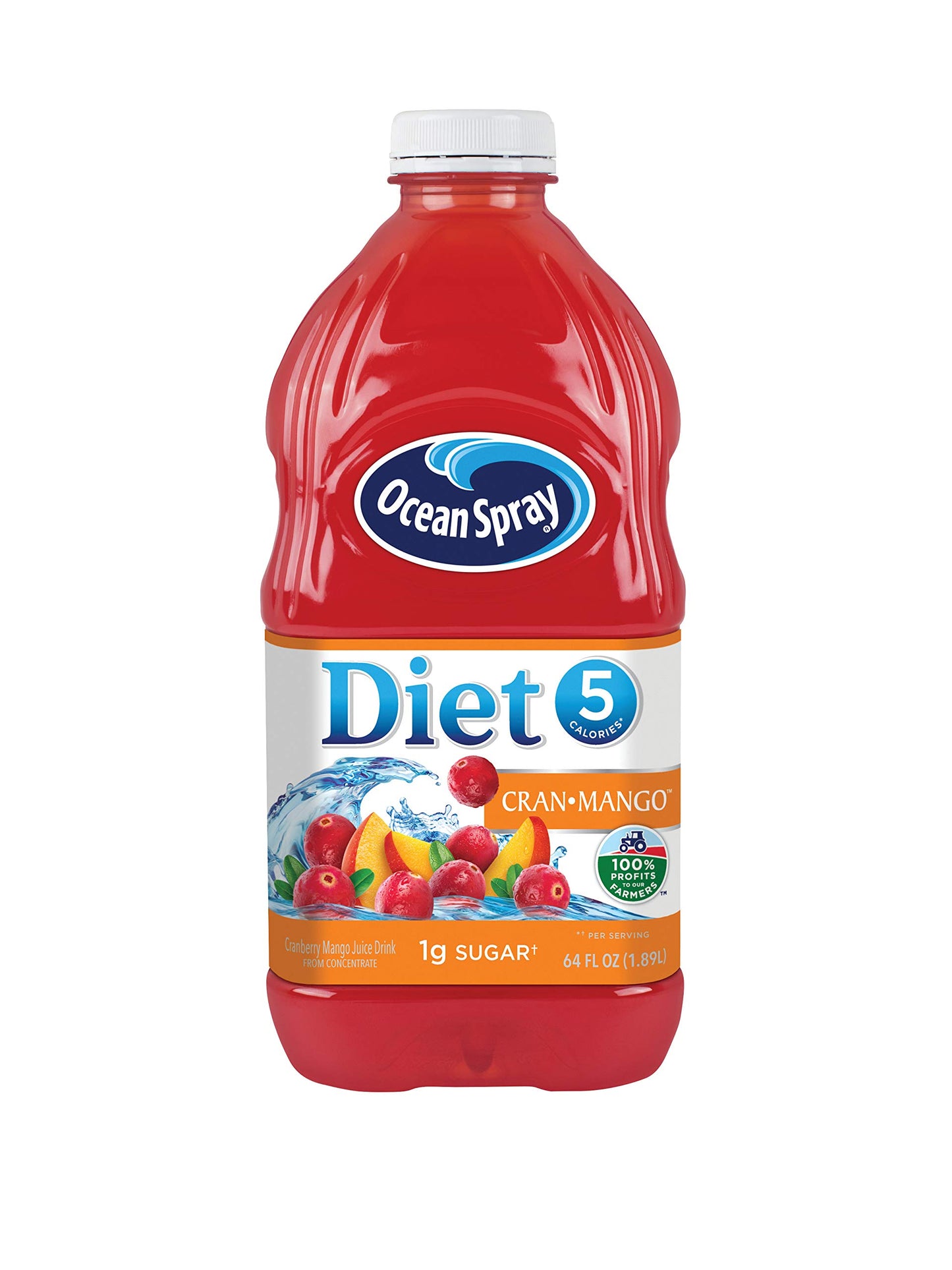 Ocean Spray Diet Cran-Mango Juice, 64 Fl Oz Bottle, Refreshing Flavor, Low-Calorie Beverage