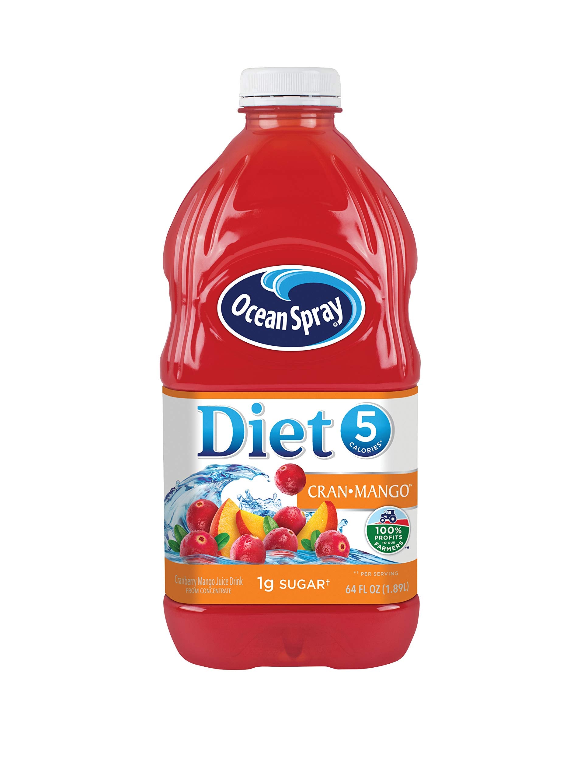Ocean Spray Diet Cran-Mango Juice, 64 Fl Oz Bottle, Refreshing Flavor, Low-Calorie Beverage