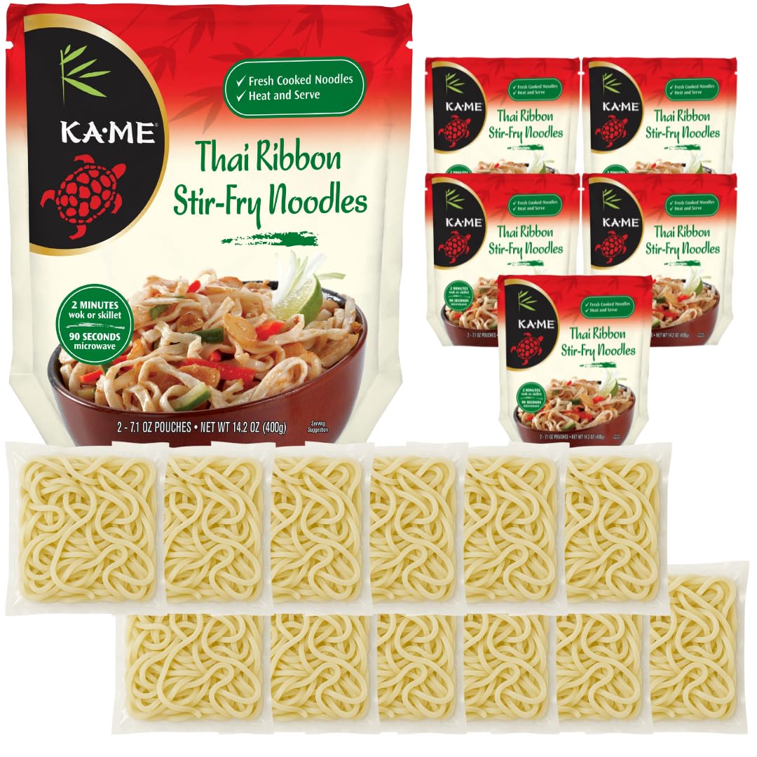 KA-ME Thai Ribbon Stir Fry Noodles, 14.2 Oz, Pack of 6, Model 470556