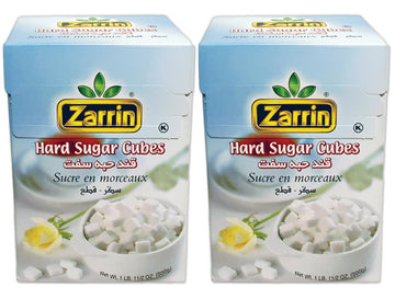 Zarrin Hard Sugar Cubes (2 Pack) - 500G | 17.6 Oz, (Slow Dissolving)