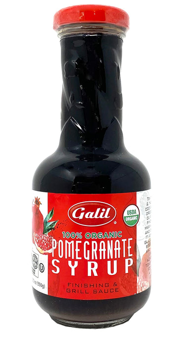 Galil USDA Organic Pomegranate Molasses 100% Concentrated Pomegranate Juice 12.3 Ounce - No Sugar Added, Vegan, Gluten-Free, Pre