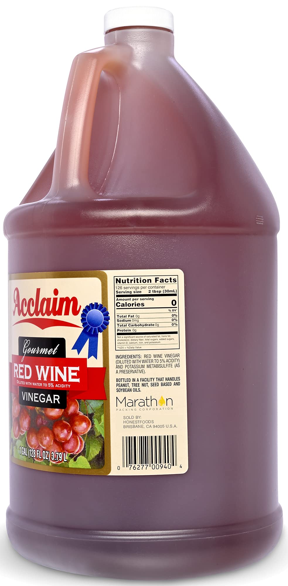 Acclaim Gourmet Red Wine Vinegar - 5% Acidity, 128 Fl Oz (1 Gallon)