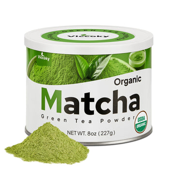 Premium Organic Matcha Powder 8oz (Tin) - | Culinary Grade | Pure | Sugar-Free | Additive-Free | - Matcha Green Tea Powder for T