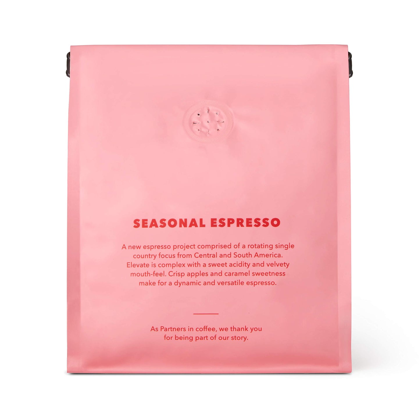 PARTNERS COFFEE ROASTERS - Whole Bean Coffee (Elevate - Espresso, Medium Roast) 12oz - Well-Balanced, Comfortable Espresso - Red