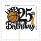 Crseniny Basketball Cake Topper, 25th Birthday Decoration, Sports Theme, Cheers to 25 Years, Ideal for Boys and Girls