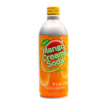 UCC Mango Creamy Soda - Ready To Drink Mango Soda, Convenient Bottled Drink, 16.57oz Each (Pack of 24), Carbonated Drink, Import