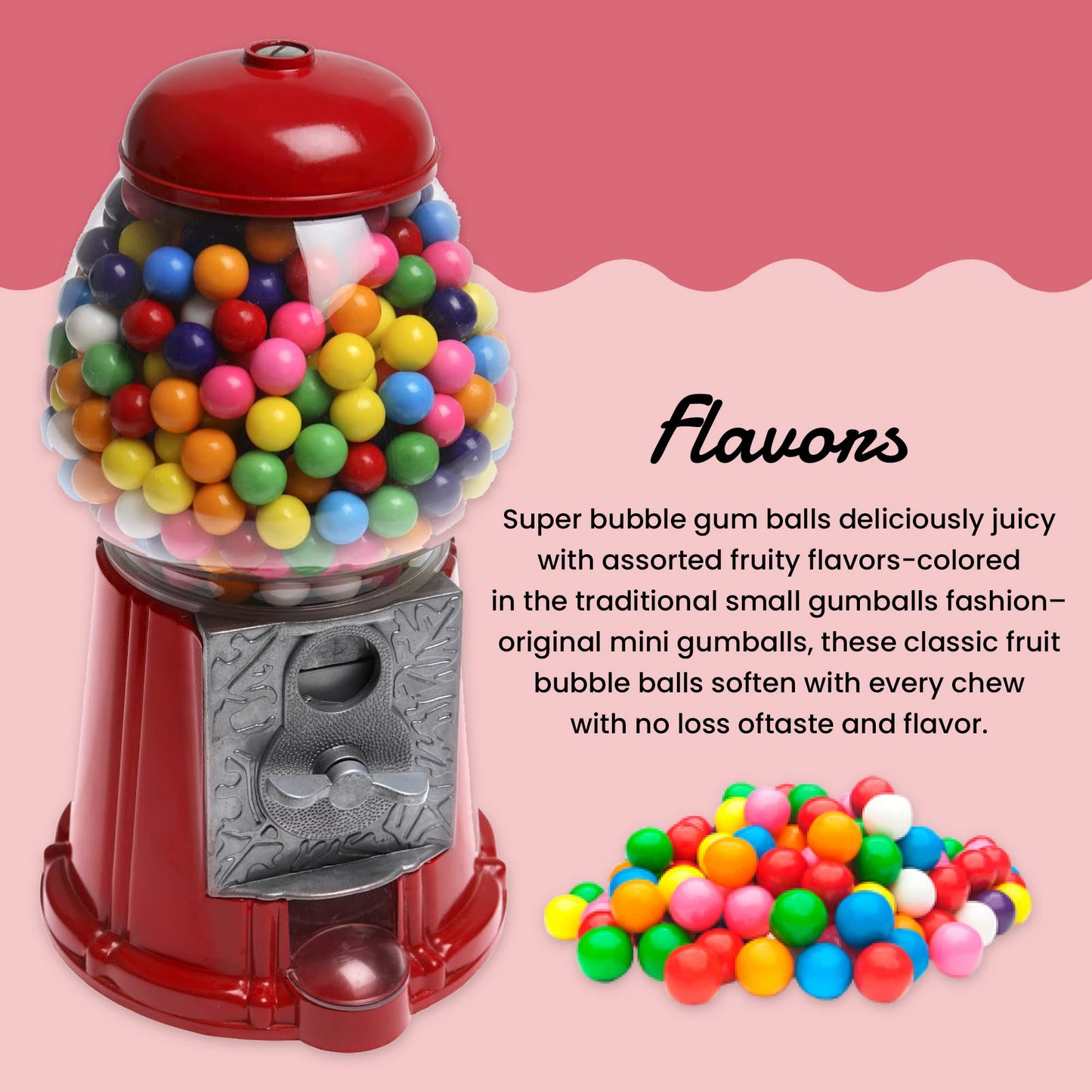 Refill Gumballs For Gumball Machine - Refill Bubble Gum 30 Oz - 6 Pack Of Double Bubble Gum Ball Candies - Christmas Holiday Gift Antique Style For Bubble Gum Machine -With Keychain - Playo