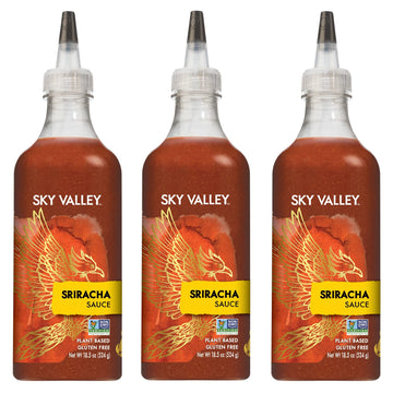 Sky Valley Sriracha Sauce - Hot Sauce, Vegan, Non-GMO, Gluten Free, 18.5 Oz, 3 Pack