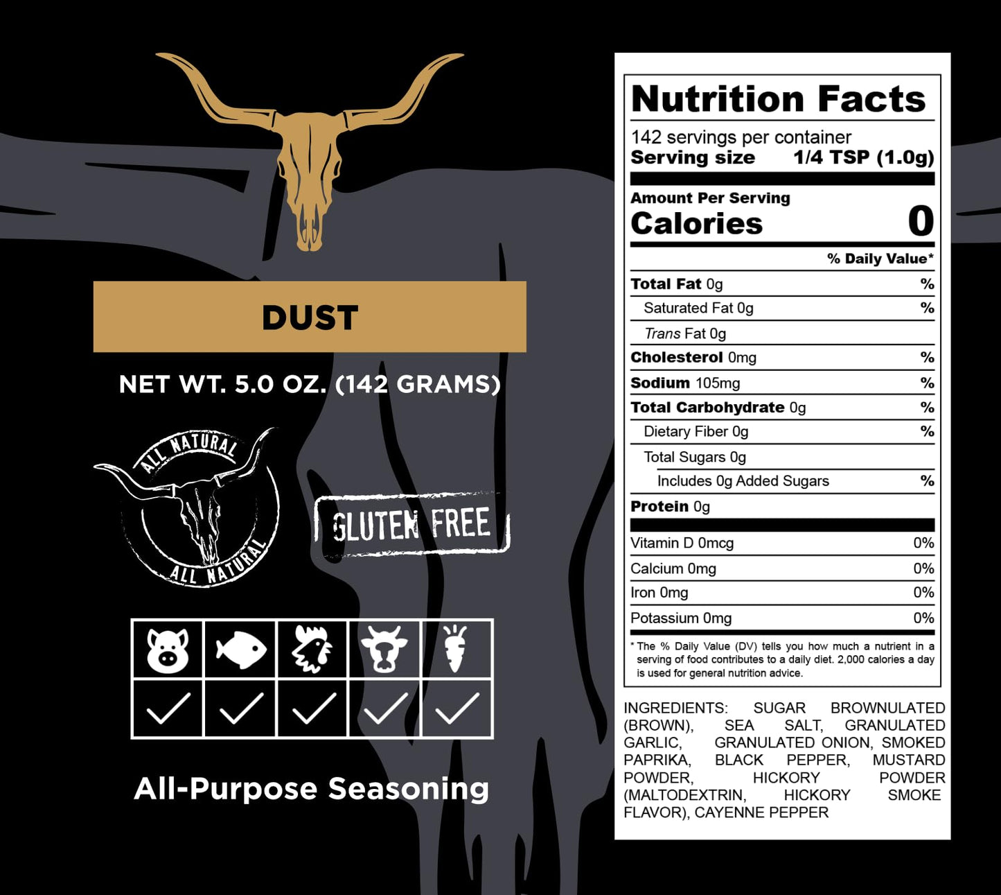 Cuso Cuts BBQ Seasoning Rub - Steak & Meat Spice Blend - 5 oz Bottle