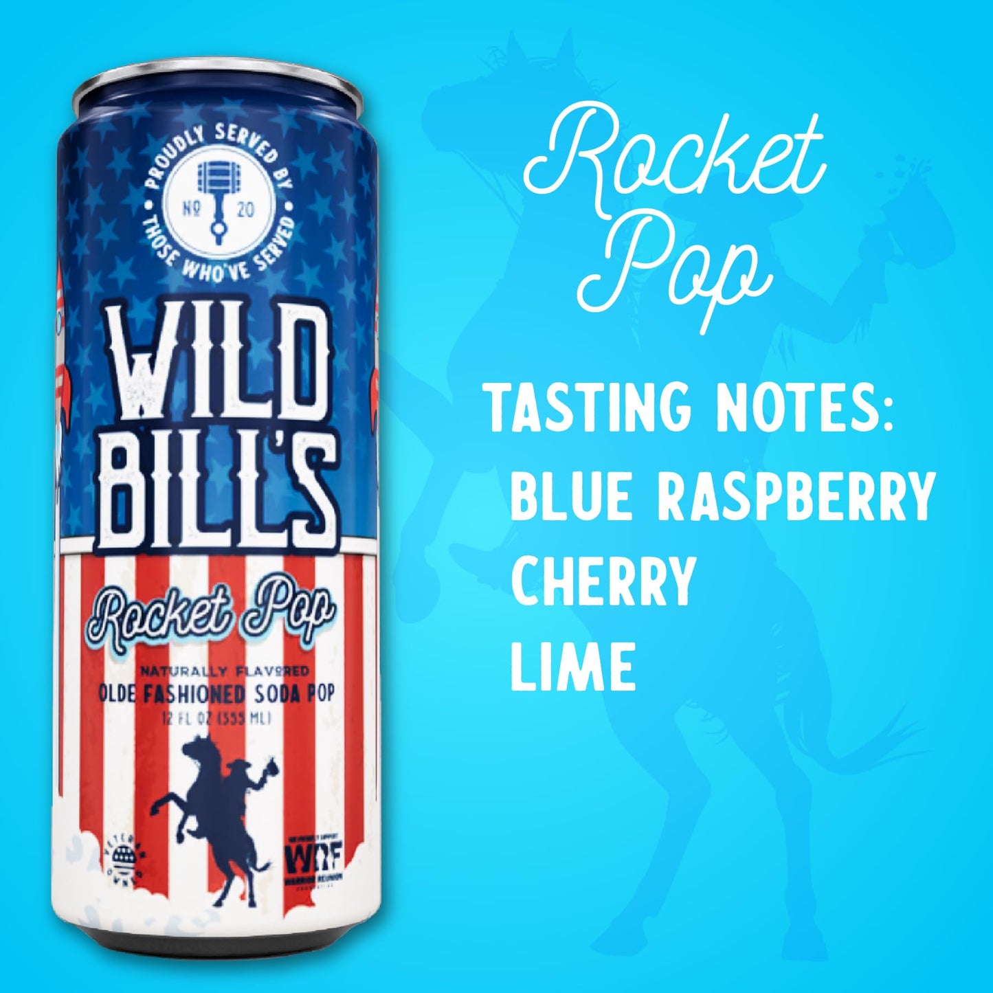 Wild Bills Rocket Pop Soda - Classic Craft Soda, Caffeine-Free, Vegan, 12 Oz, 12 Pack