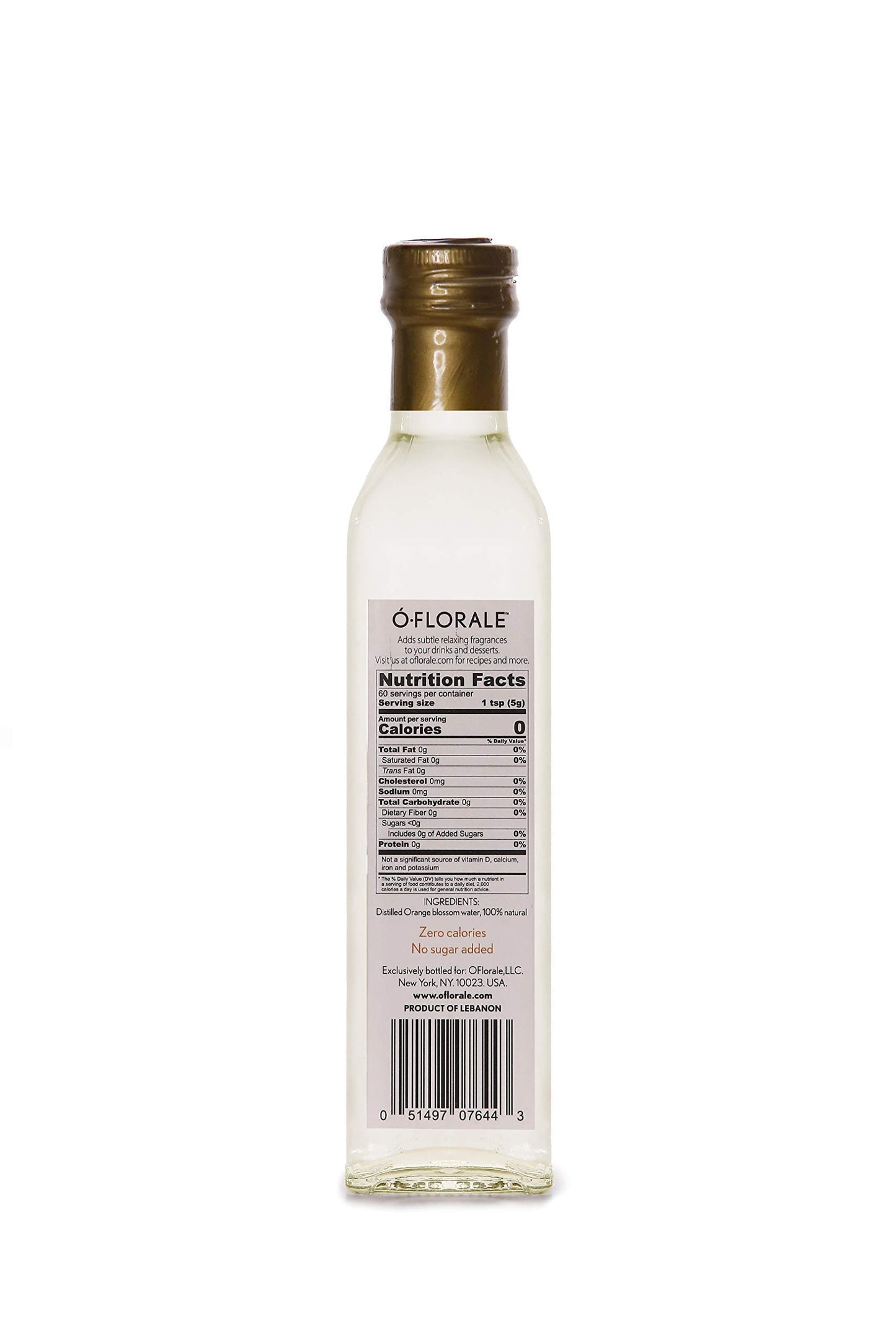 Oflorale Orange Blossom Water, 8.45 Fl Oz, Food Grade, 100% Pure & Natural, No Sugar, Zero Calories, For Cooking, Baking And Coc