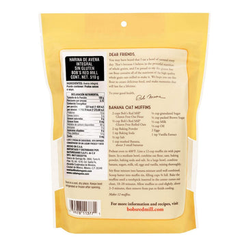 Bob's Red Mill, Whole Grain Oat Flour, 1.37 Pound (Pack of 2)
