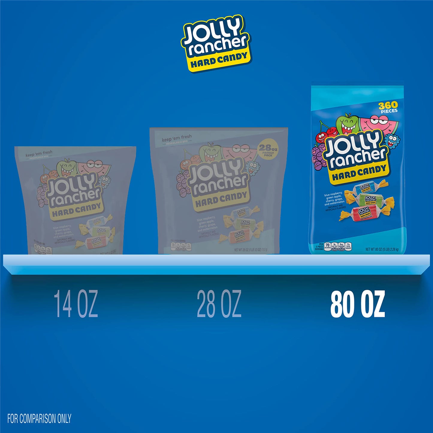 Jolly Rancher Assorted Fruit Flavored Hard Candy Bulk Bag, 5 Lb