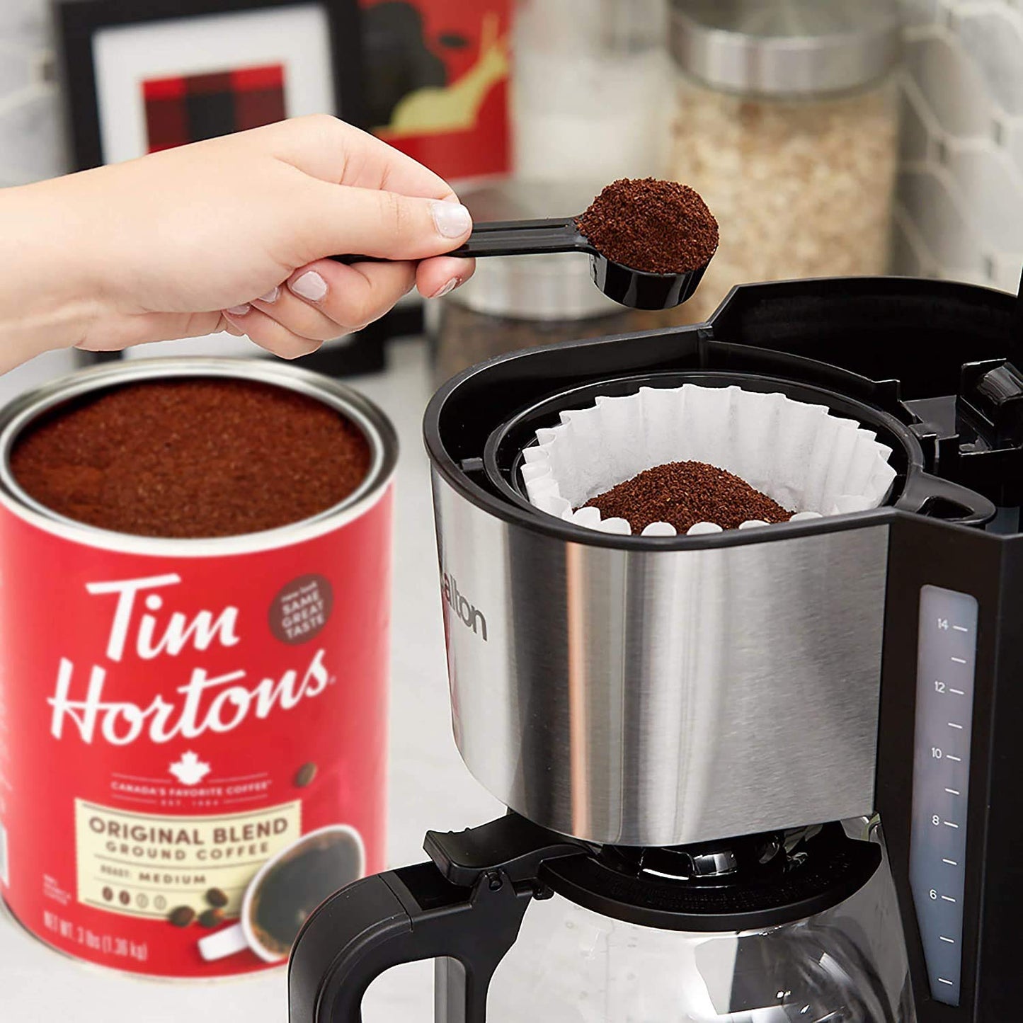 Tim Hortons Original Blend  Medium Roast Ground Coffee  Canadas Favorite Coffee  Made with 100% Arabica Beans  32.8 Ounce Canister