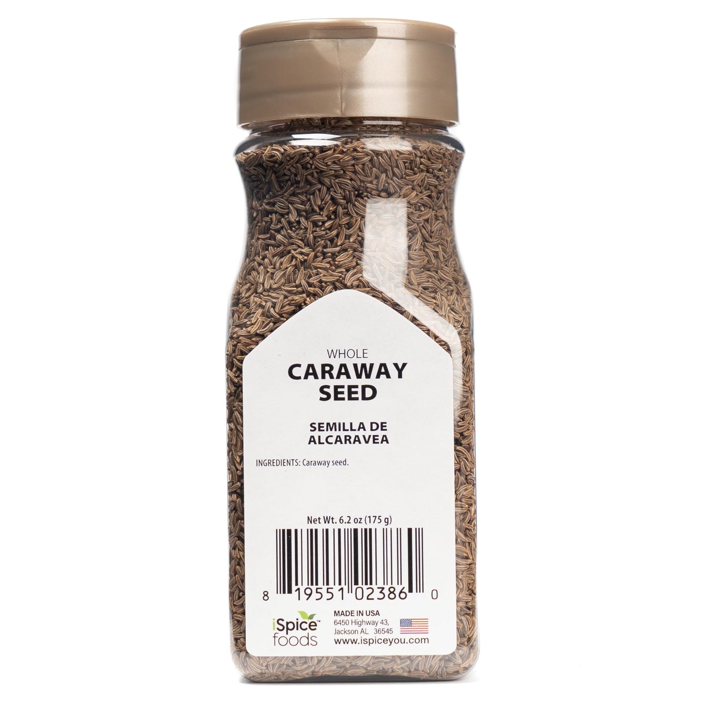 Ispice Premium Caraway Seed | 6.2 Ounces Whole Caraway Seed Non-Gmo No Fillers, No Agents, Black Caraway Seeds Essential Kitchen