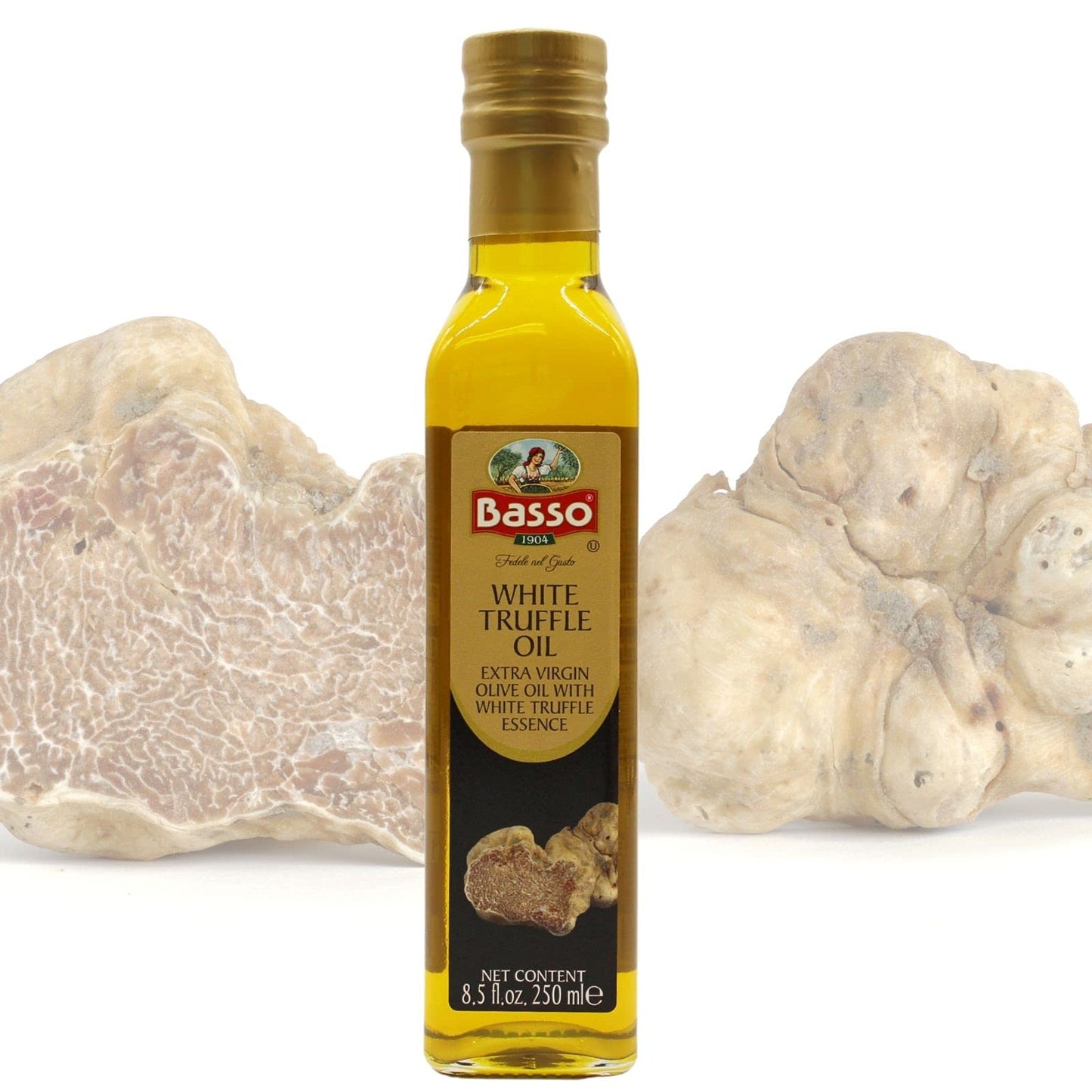 Black & White Truffle Oil Set, Large Bottle Size, 2 Bottles X 8.5Oz (250 Ml), High Concentrate,