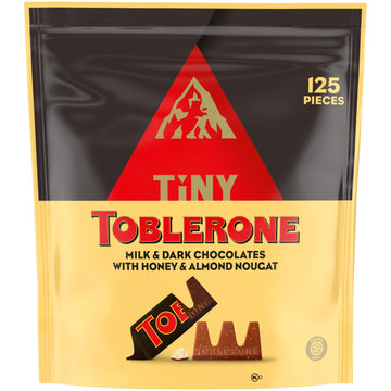 Toblerone Chocolate Gift Bag Variety Pack (Milk Chocolate And Dark Chocolate Bars), Halloween Candy, 125 Pieces