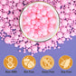Twisweet Pink Pearl Sprinkles For Cake Decorating, Edible Sugar Pearls For Baking, Mix Size, Cake Topper Cupcake Cookie Ice Cream Dessert Decorations, Baby Shower Wedding Birthday Valentine Supplies (130G/4.58Oz)