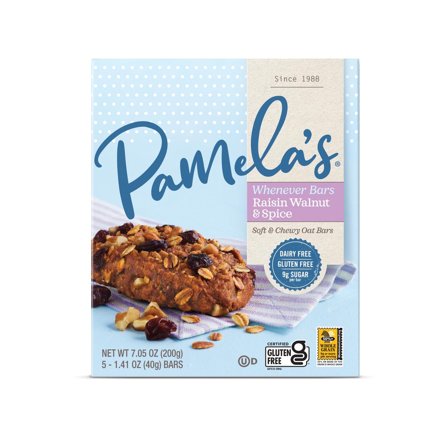 Pamelas Products Oat Raisin Walnut Bar, 7.05 oz, Pack of 6, 18.3 cm x 14.5 cm x 31.5 cm, Model