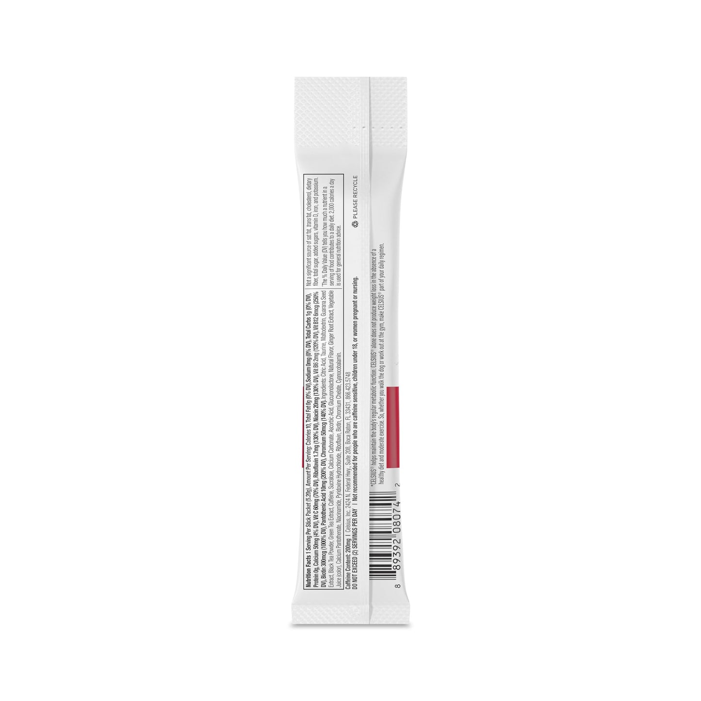 CELSIUS On-the-Go Powder Sticks Cranberry Lemon, Essential Energy 2.6 Oz (14 Sticks per Pack)