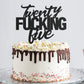Twenty Five Black Glitter Cake Toppers 25 Years Old 25Th Birthday Party Decorations Supplies