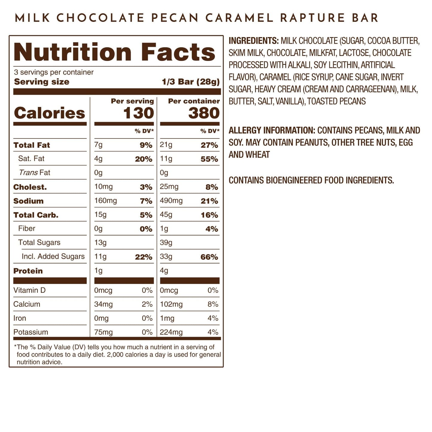 Ethel M Chocolates Small-Batch Gourmet Milk Chocolate Bar With Artisanal Caramel Fillings Topped With Chopped Pecans And Sea Sal